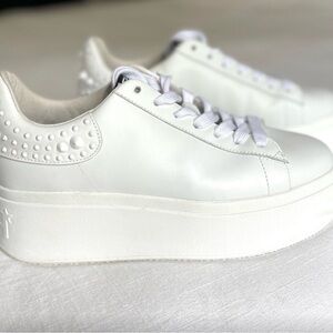 Ash White Platform Sneakers with Stud Accents